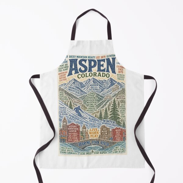 Item preview, Aspen Colorado Rocky Mountain Ski Town with Maroon Bells and Roaring Fork River designed and sold by Aryabek.