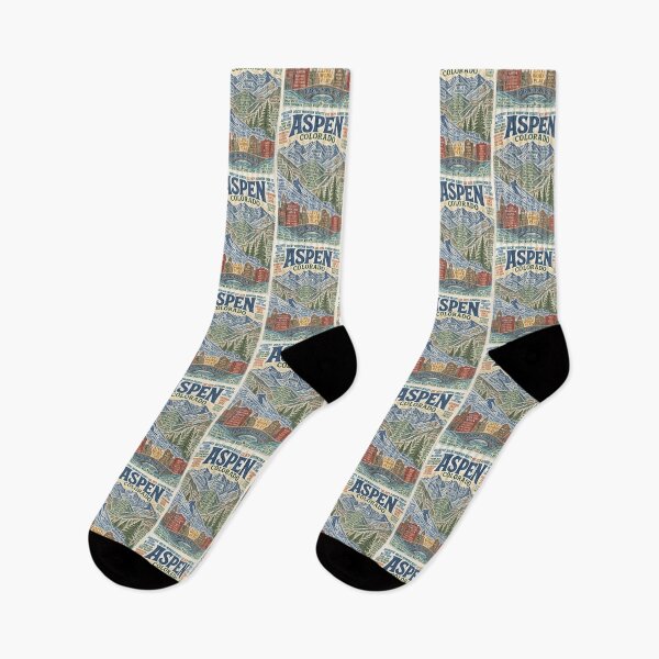 Item preview, Aspen Colorado Rocky Mountain Ski Town with Maroon Bells and Roaring Fork River designed and sold by Aryabek.