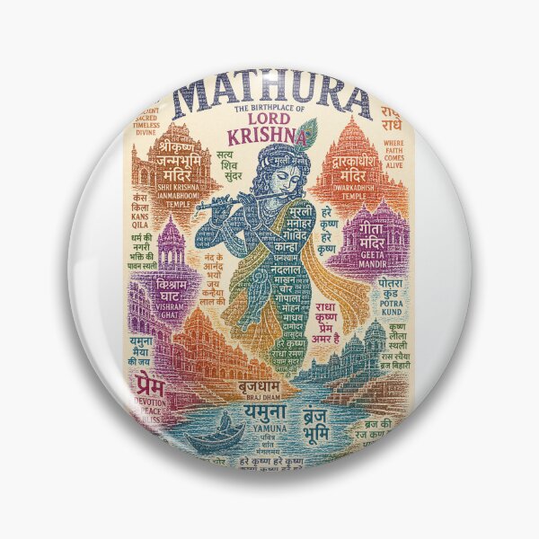 Item preview, Mathura Uttar Pradesh Krishna Janmabhoomi and Vrindavan Braj Dham designed and sold by Aryabek.