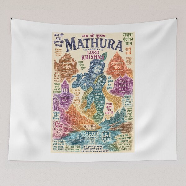 Item preview, Mathura Uttar Pradesh Krishna Janmabhoomi and Vrindavan Braj Dham designed and sold by Aryabek.
