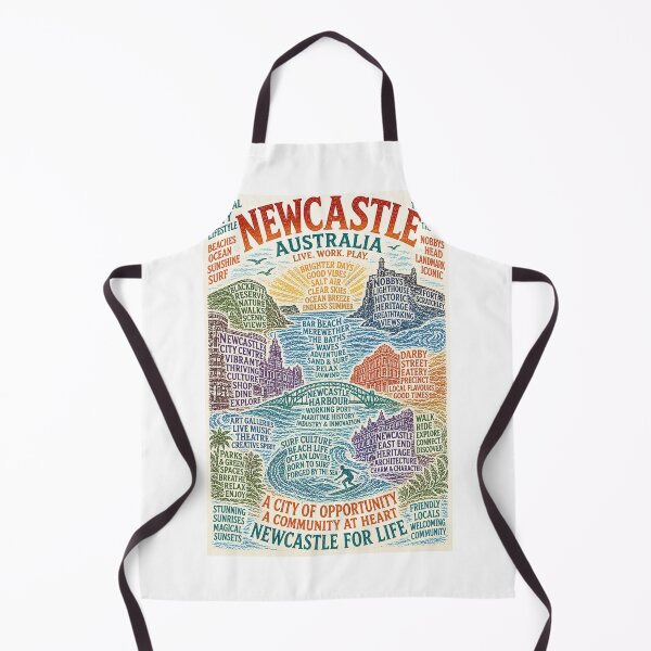 Item preview, Newcastle New South Wales Coastal City with Nobbys Lighthouse and Merewether Beach designed and sold by Aryabek.