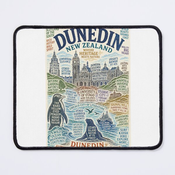 Item preview, Dunedin Otago Heritage Landmarks with University of Otago and Larnach Castle designed and sold by Aryabek.