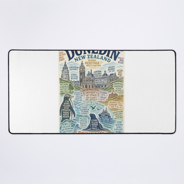 Item preview, Dunedin Otago Heritage Landmarks with University of Otago and Larnach Castle designed and sold by Aryabek.