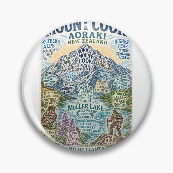 Item preview, Aoraki Mount Cook National Park with Tasman Glacier and Mueller Lake designed and sold by Aryabek.