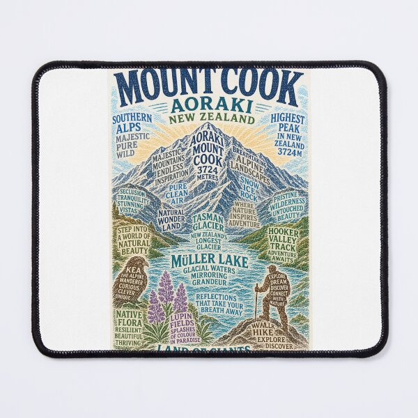 Item preview, Aoraki Mount Cook National Park with Tasman Glacier and Mueller Lake designed and sold by Aryabek.