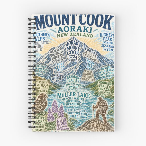 Item preview, Aoraki Mount Cook National Park with Tasman Glacier and Mueller Lake designed and sold by Aryabek.