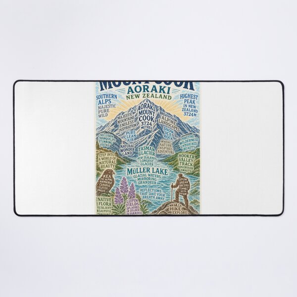 Item preview, Aoraki Mount Cook National Park with Tasman Glacier and Mueller Lake designed and sold by Aryabek.