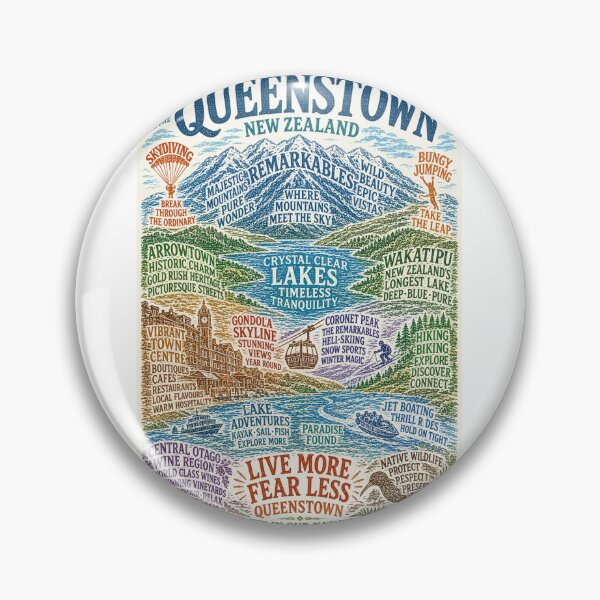 Item preview, Queenstown Otago Adventure Capital with Lake Wakatipu and The Remarkables designed and sold by Aryabek.
