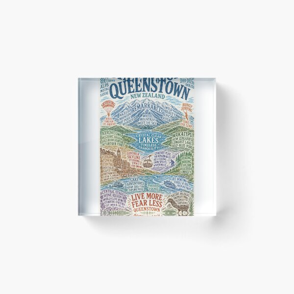 Item preview, Queenstown Otago Adventure Capital with Lake Wakatipu and The Remarkables designed and sold by Aryabek.