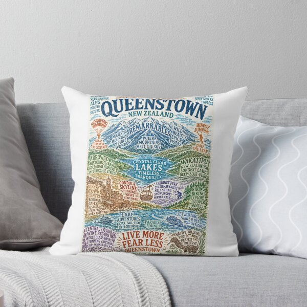 Item preview, Queenstown Otago Adventure Capital with Lake Wakatipu and The Remarkables designed and sold by Aryabek.