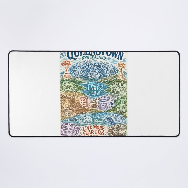 Item preview, Queenstown Otago Adventure Capital with Lake Wakatipu and The Remarkables designed and sold by Aryabek.