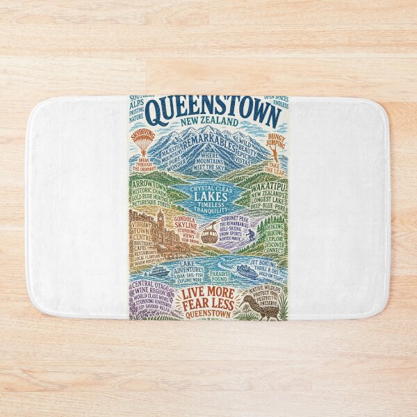 Item preview, Queenstown Otago Adventure Capital with Lake Wakatipu and The Remarkables designed and sold by Aryabek.