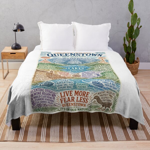 Item preview, Queenstown Otago Adventure Capital with Lake Wakatipu and The Remarkables designed and sold by Aryabek.
