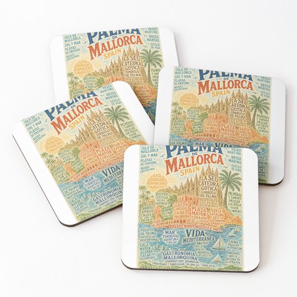 Item preview, Palma de Mallorca Spain La Seu Cathedral and Mediterranean Marina Landmarks designed and sold by Aryabek.
