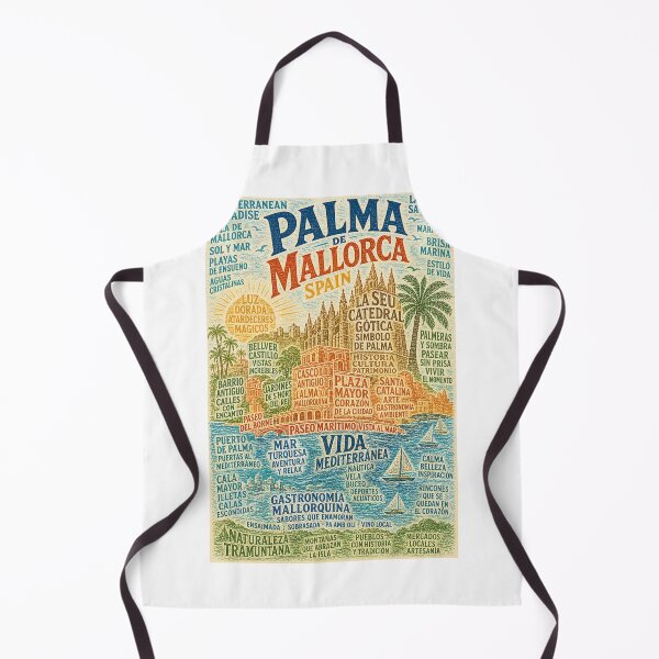 Item preview, Palma de Mallorca Spain La Seu Cathedral and Mediterranean Marina Landmarks designed and sold by Aryabek.