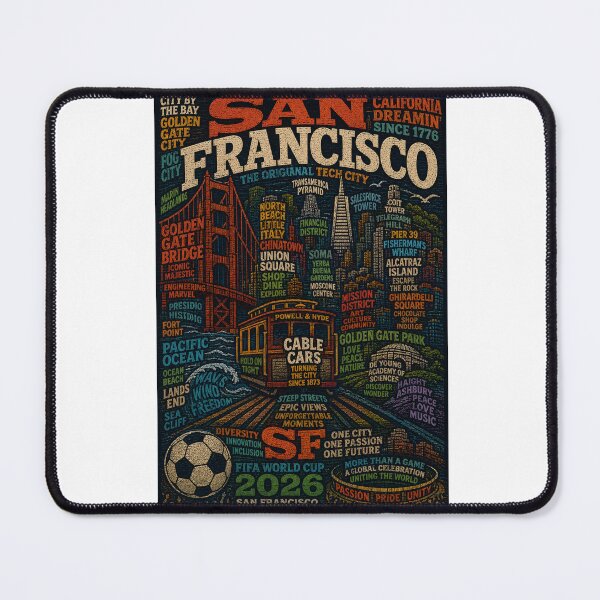 Item preview, San Francisco California Golden Gate Bridge Cable Cars and Bay Area Skyline designed and sold by Aryabek.