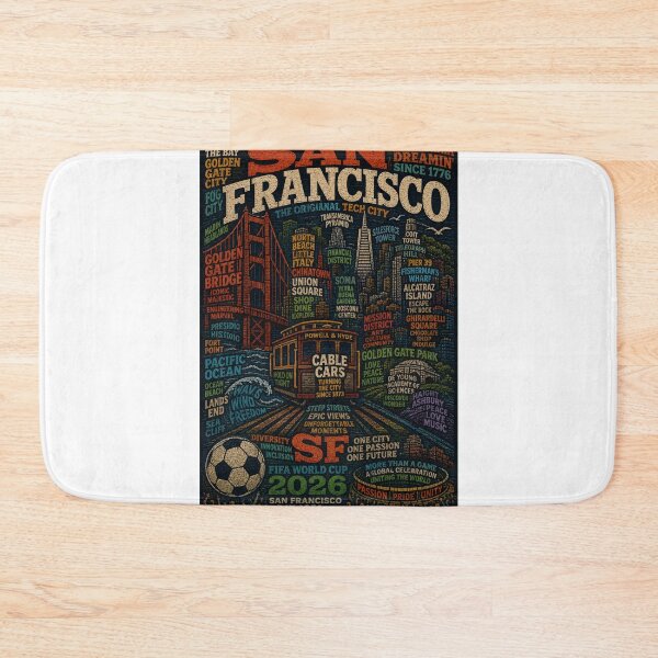 Item preview, San Francisco California Golden Gate Bridge Cable Cars and Bay Area Skyline designed and sold by Aryabek.