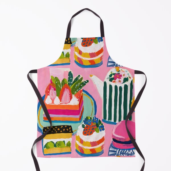 Item preview, Colorful Dessert Still Life - Macarons Cakes and Striped Teapot in Vibrant Modern Sweet Treats designed and sold by OlfactoART Studio.