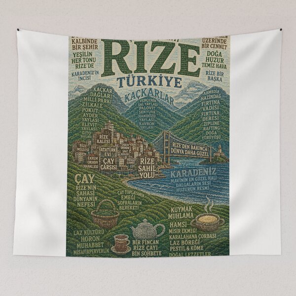Item preview, Rize Turkey Kaçkar Mountains Karadeniz Tea Culture Travel Landmark designed and sold by Places On Earth.