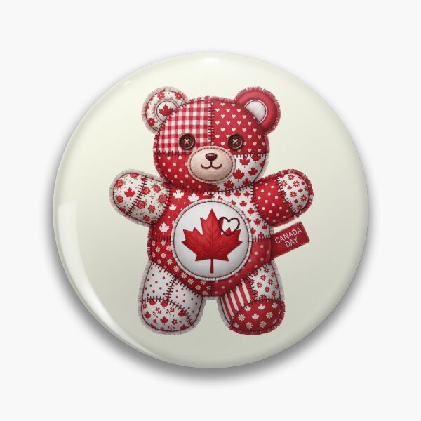 Item preview, Canada Day Patchwork Bear - Canadian Baby Maple Leaf July 1 Gift designed and sold by BVDigitalArt.