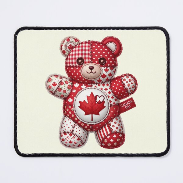 Item preview, Canada Day Patchwork Bear - Canadian Baby Maple Leaf July 1 Gift designed and sold by BVDigitalArt.