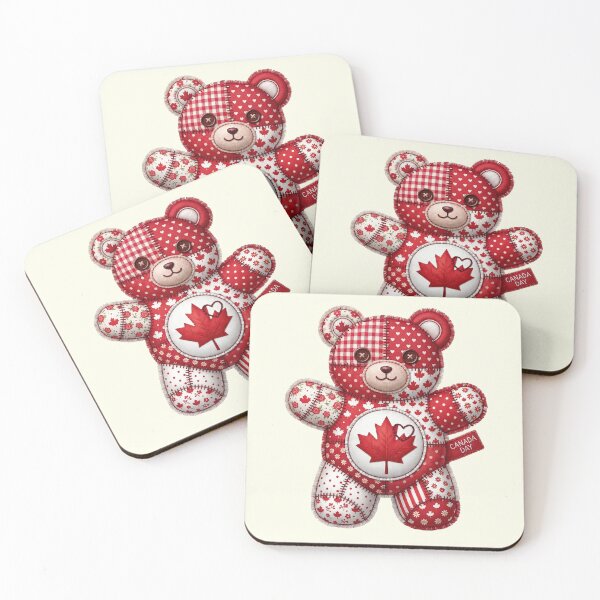 Item preview, Canada Day Patchwork Bear - Canadian Baby Maple Leaf July 1 Gift designed and sold by BVDigitalArt.