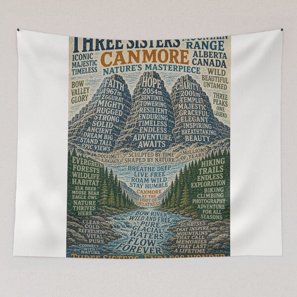 Item preview, Three Sisters Canmore Alberta Rocky Mountains Bow Valley Landscape designed and sold by Places On Earth.