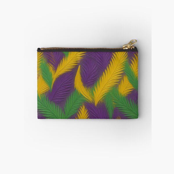 Item preview, Tropical Feather Pattern – Green Purple Gold Botanical Art designed and sold by M22--.
