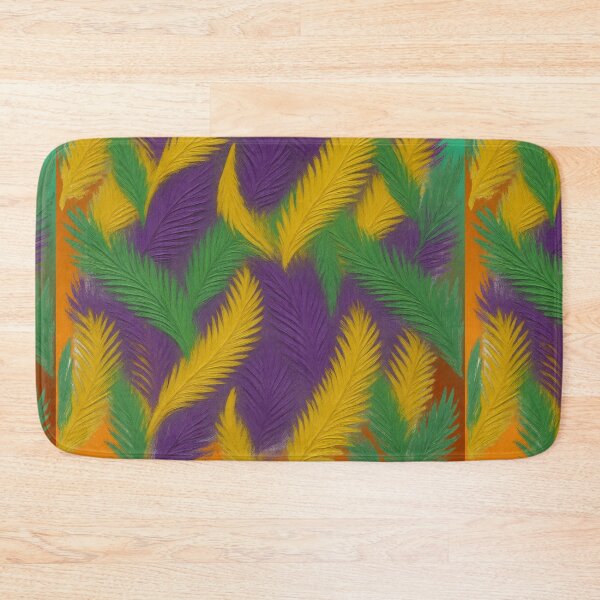 Item preview, Tropical Feather Pattern – Green Purple Gold Botanical Art designed and sold by M22--.