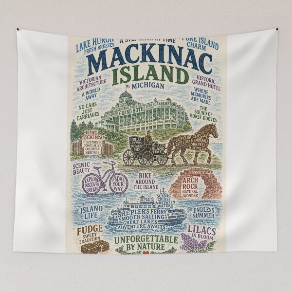 Item preview, Mackinac Island Michigan Grand Hotel Arch Rock Great Lakes Heritage designed and sold by Places On Earth.