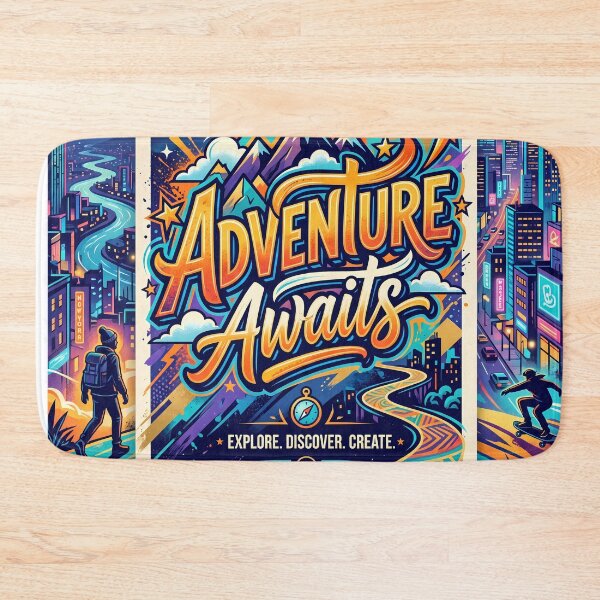 Item preview, Adventure Awaits Explore Discover Create Colors City World designed and sold by ART ATTACK ZONE.
