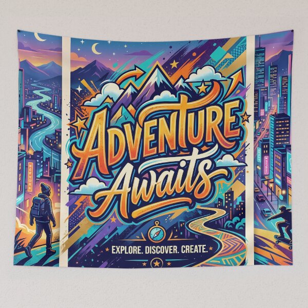 Item preview, Adventure Awaits Explore Discover Create Colors City World designed and sold by ART ATTACK ZONE.