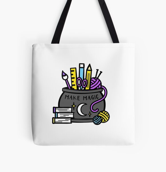 Item preview, Make Magic Cauldron Halloween Creator Creative Maker Art Print designed and sold by tachadesigns.