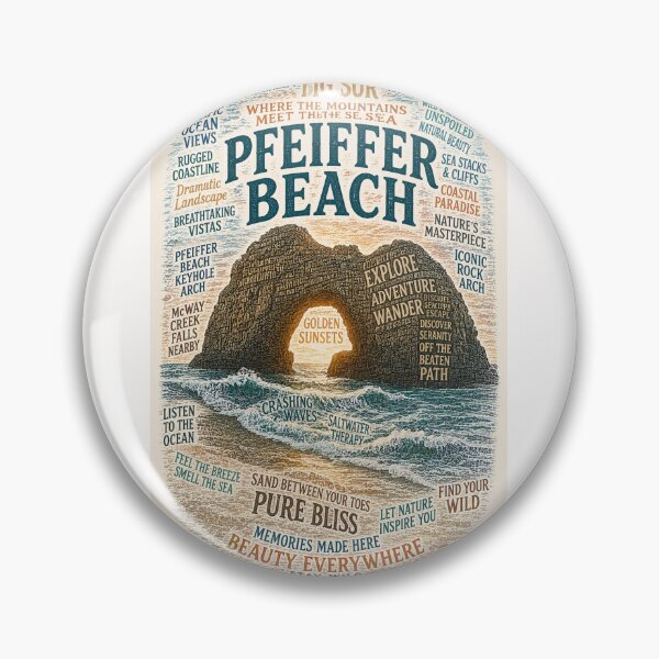 Item preview, Pfeiffer Beach Big Sur California Coast Pacific Ocean Keyhole Arch Sunset designed and sold by Places On Earth.