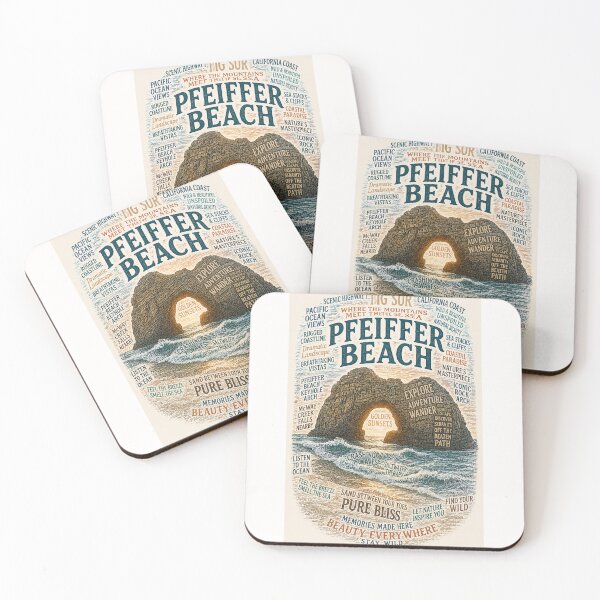 Item preview, Pfeiffer Beach Big Sur California Coast Pacific Ocean Keyhole Arch Sunset designed and sold by Places On Earth.