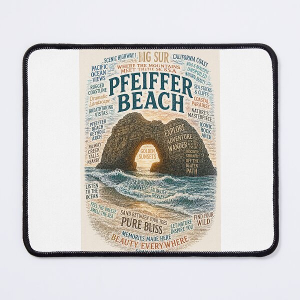 Item preview, Pfeiffer Beach Big Sur California Coast Pacific Ocean Keyhole Arch Sunset designed and sold by Places On Earth.