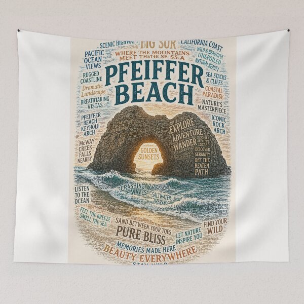 Item preview, Pfeiffer Beach Big Sur California Coast Pacific Ocean Keyhole Arch Sunset designed and sold by Places On Earth.