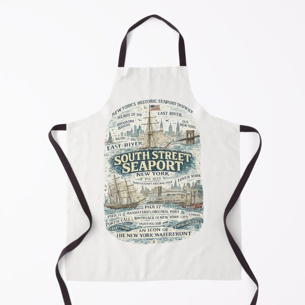 Item preview, South Street Seaport Manhattan East River Brooklyn Bridge Historic New York Harbor designed and sold by Places On Earth.