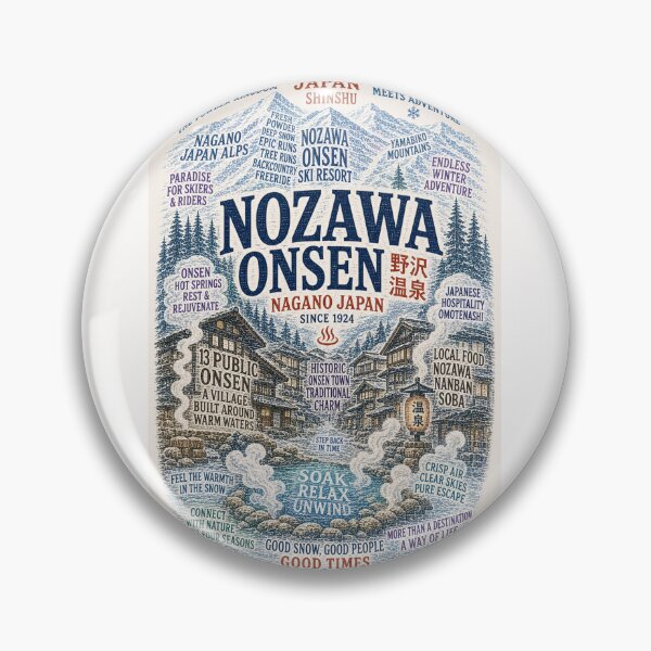 Item preview, Nozawa Onsen Nagano Japan Alps Ski Resort Hot Springs Village designed and sold by Places On Earth.