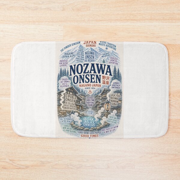 Item preview, Nozawa Onsen Nagano Japan Alps Ski Resort Hot Springs Village designed and sold by Places On Earth.