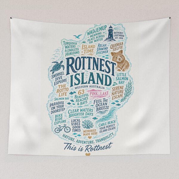 Item preview, Rottnest Island Western Australia Quokka Pink Lake Coastal Escape designed and sold by Places On Earth.