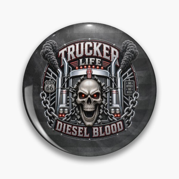 Item preview, Trucker Life Diesel Blood Skull Semi Truck Driver Design designed and sold by artistwill.