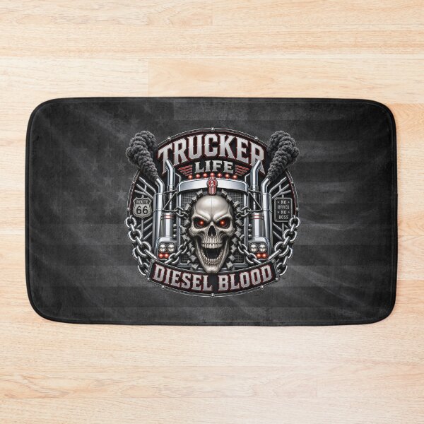 Item preview, Trucker Life Diesel Blood Skull Semi Truck Driver Design designed and sold by artistwill.