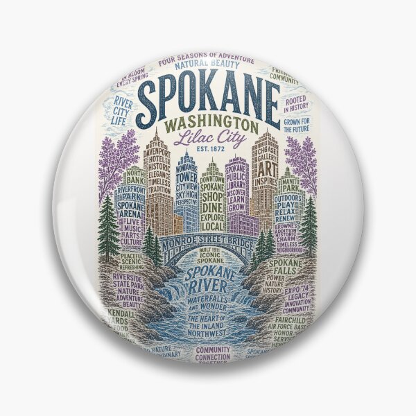 Item preview, Spokane Washington Lilac City Spokane River Monroe Street Bridge designed and sold by Places On Earth.
