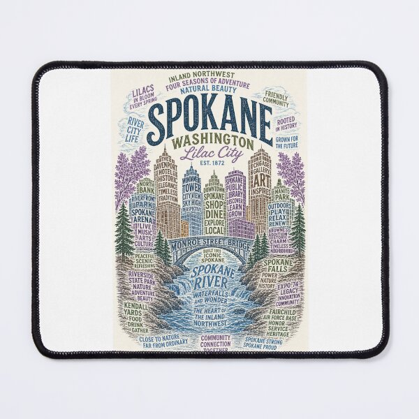 Item preview, Spokane Washington Lilac City Spokane River Monroe Street Bridge designed and sold by Places On Earth.
