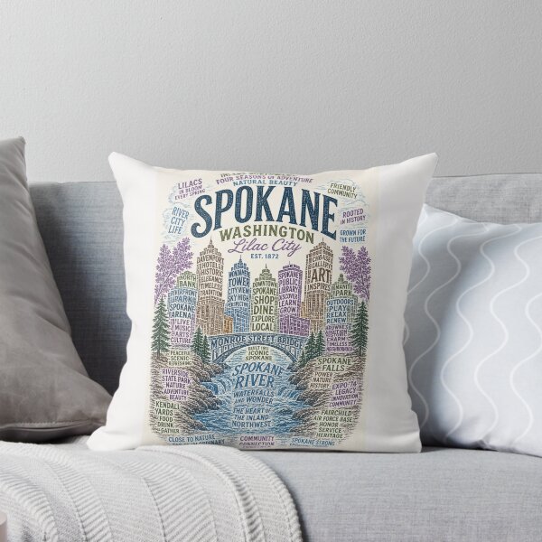 Item preview, Spokane Washington Lilac City Spokane River Monroe Street Bridge designed and sold by Places On Earth.