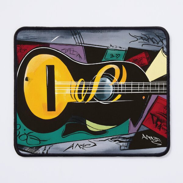 Item preview, Guitar Graffiti Fusion - Bold Urban Music Art with Dynamic Color Explosion and Street Style Energy designed and sold by OlfactoART Studio.