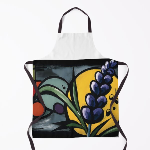 Item preview, Lavender in Electric Bloom- Bold Floral Expression in Geometric Color and Dark Line Contrast designed and sold by OlfactoART Studio.