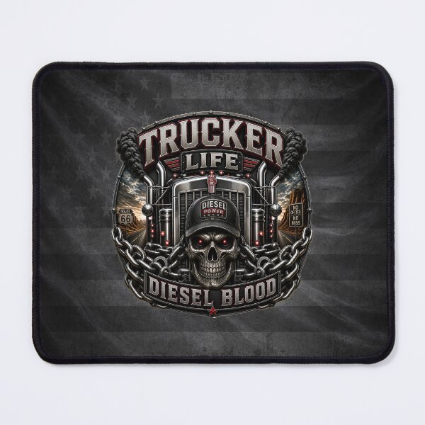 Item preview, Trucker Life Diesel Blood Skull Semi Truck Driver Badge Design designed and sold by artistwill.