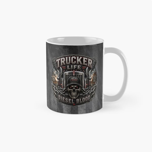 Item preview, Trucker Life Diesel Blood Skull Semi Truck Driver Badge Design designed and sold by artistwill.